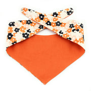 Fall Floral WITH Ghost Tie-On Dog Bandana ~ Reversible Fall Dog Bandana ~ Halloween Dog Bandana ~ Custom Dog Bandana ~ Sandy Paws Collar Co®