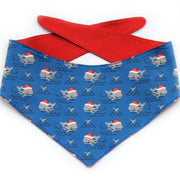 Santa Whales Tie-On Dog Bandana ~ Reversible Dog Bandana ~ Tropical Christmas Dog Bandana ~ Custom Dog Bandana ~ Sandy Paws Collar Co®