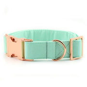 Solid Mint Dog Collar ~ Mint Cotton Fabric Dog Collar ~ Fashion Dog Collar ~ Custom Collar ~ Rose Gold Hardware ~ Sandy Paws Collar Co®