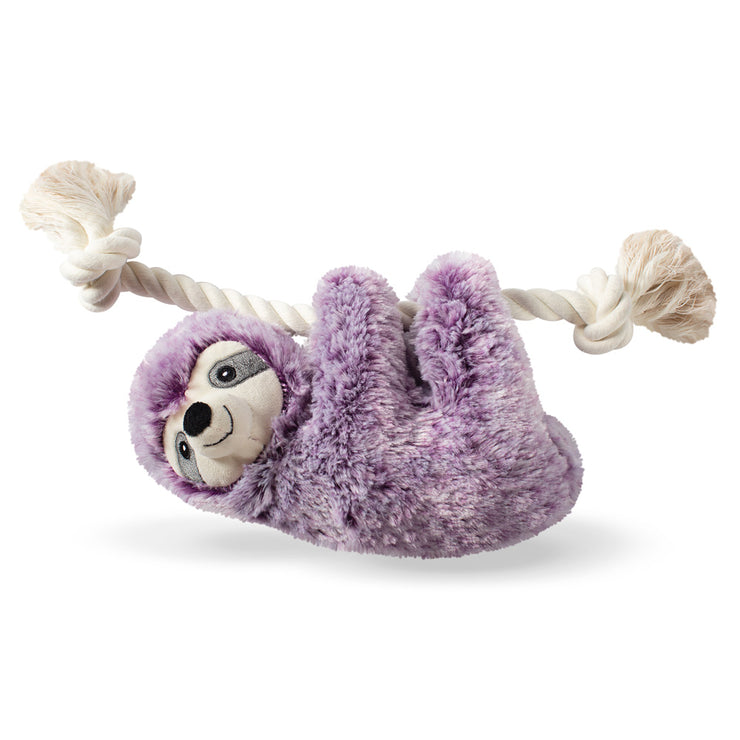 Sloth On A Rope Dog Toy - Violet